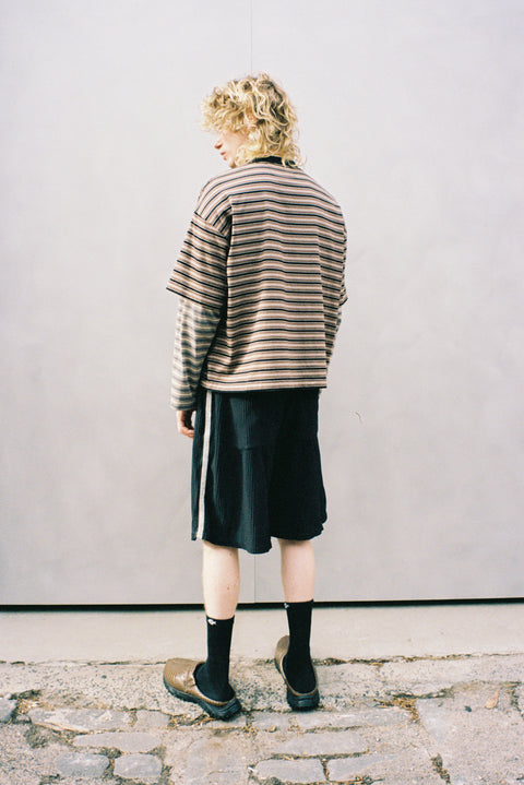 SKELETON STRIPE DOUBLE SLEEVE TEE