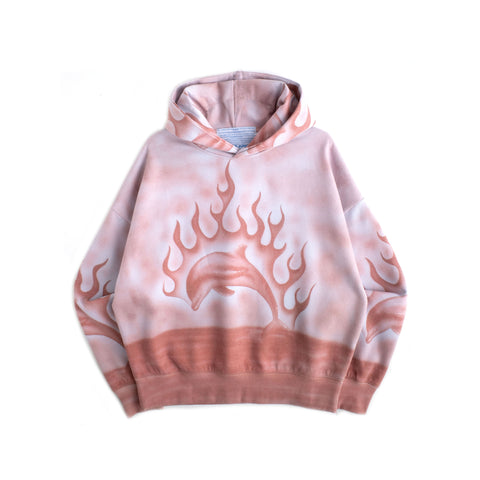 FLAMING DOLPHIN AIRBRUSH HOODIE