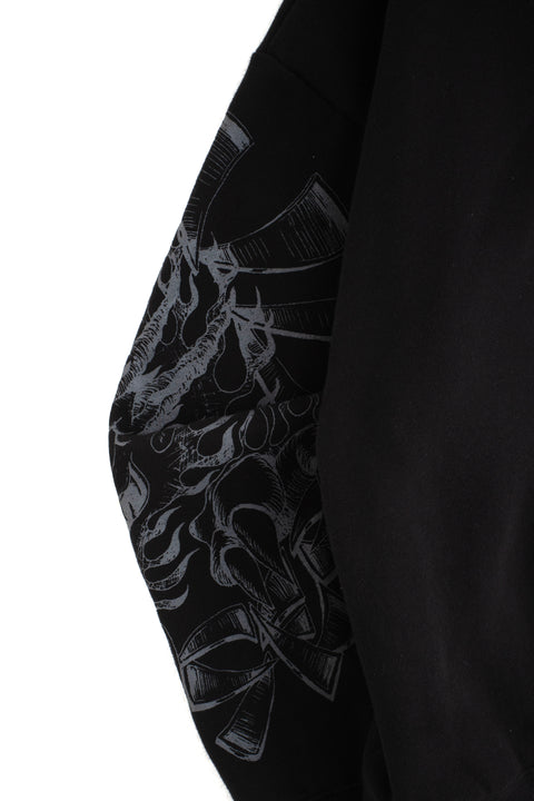FLAMES & STUFF HOODIE BLACK/BLUE