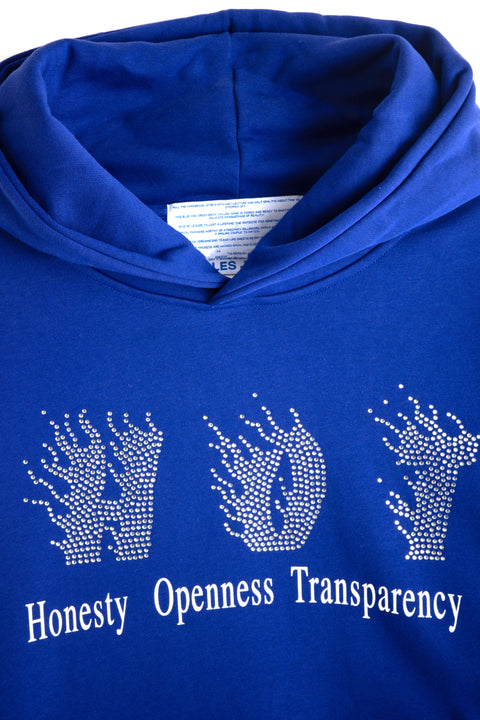 HONESTY OPENNESS TRANSPARENCY HOODIE- RHINESTONE