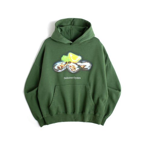 Delicious Oysters Hoodie - faded green