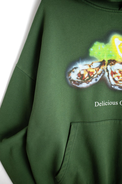 Delicious Oysters Hoodie - faded green