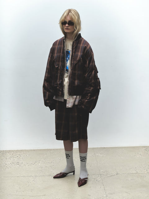 AIR BRUSH PLAID BUTTON UP