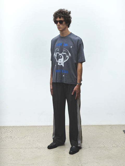 WEAVE TRIM PLEAT PANTS