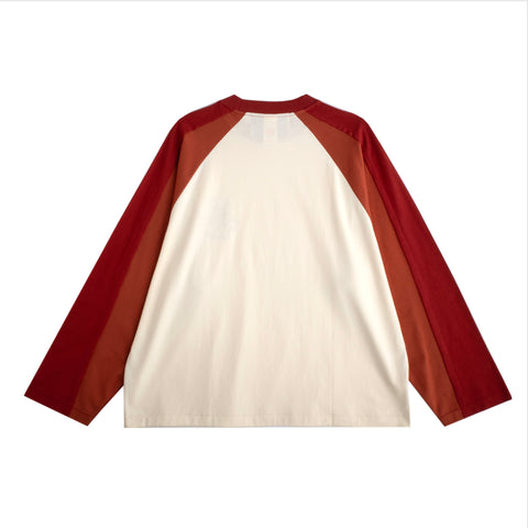 DOUBLE LAYER RAGLAN TEE- RUST