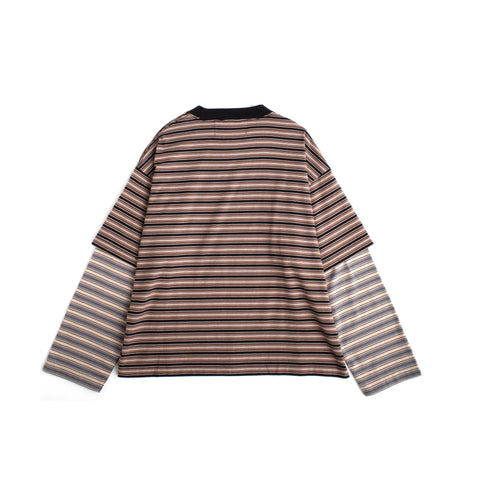 SKELETON STRIPE DOUBLE SLEEVE TEE