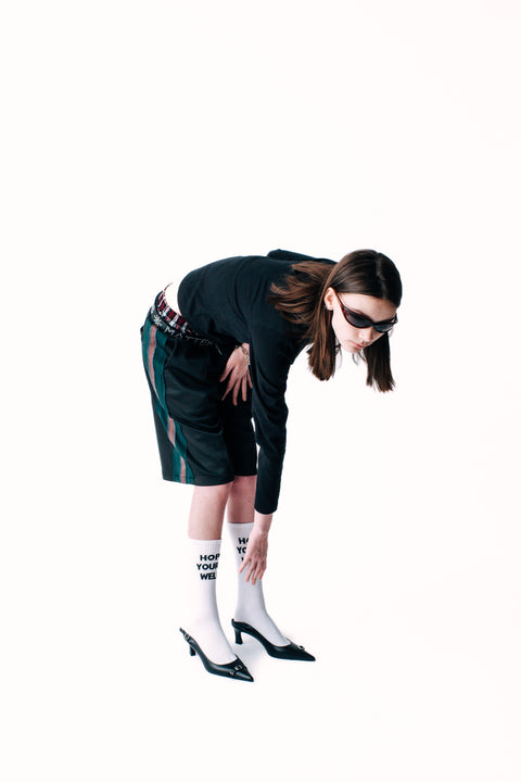 WEAVE TRIM PINTUCK SHORTS