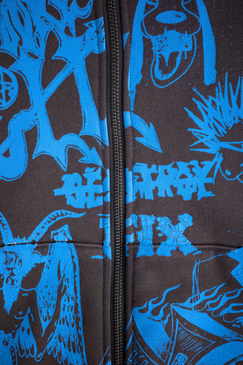 HOPE YOU'RE WELL ZIP HOOD GREY