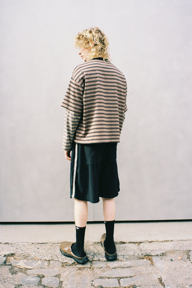 Skeleton Stripe Double Sleeve Tee