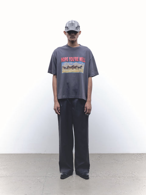 HORSES TEE- CHARCOAL