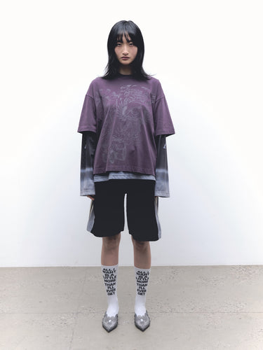 Flames & Stuff Tee - Vintage Purple