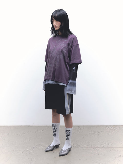 FLAMES N STUFF TEE- VINTAGE PURPLE