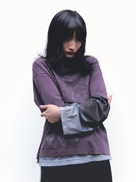 FLAMES N STUFF TEE- VINTAGE PURPLE