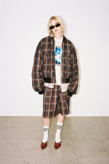 Hollywood Waist Plaid Shorts