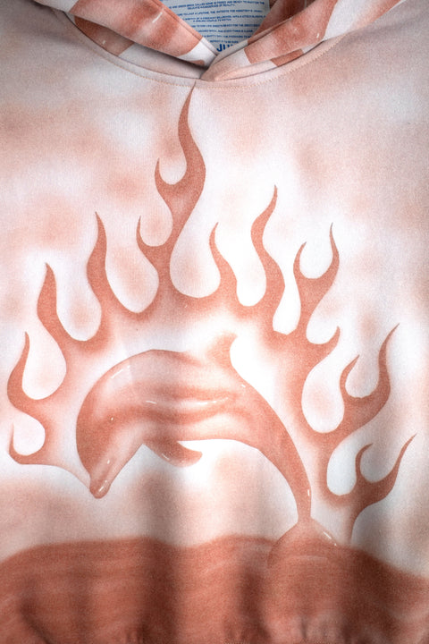 FLAMING DOLPHIN AIRBRUSH HOODIE