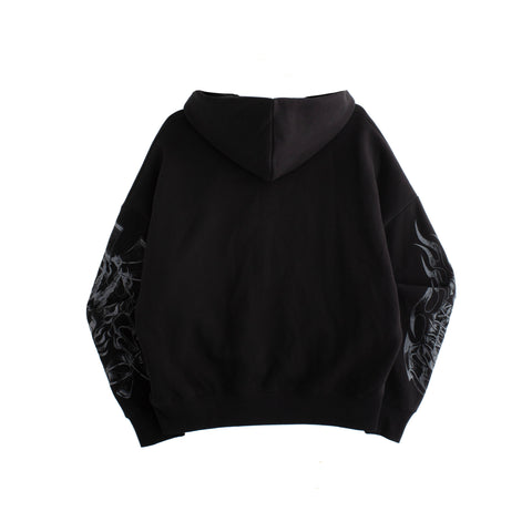 FLAMES & STUFF HOODIE BLACK/BLUE