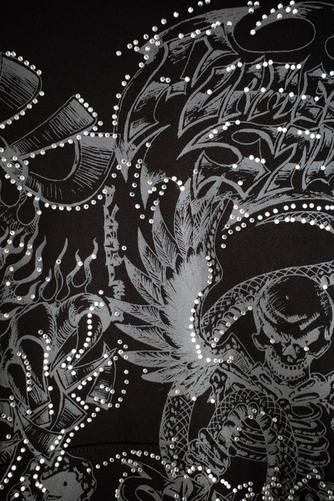 FLAMES & STUFF HOODIE BLACK