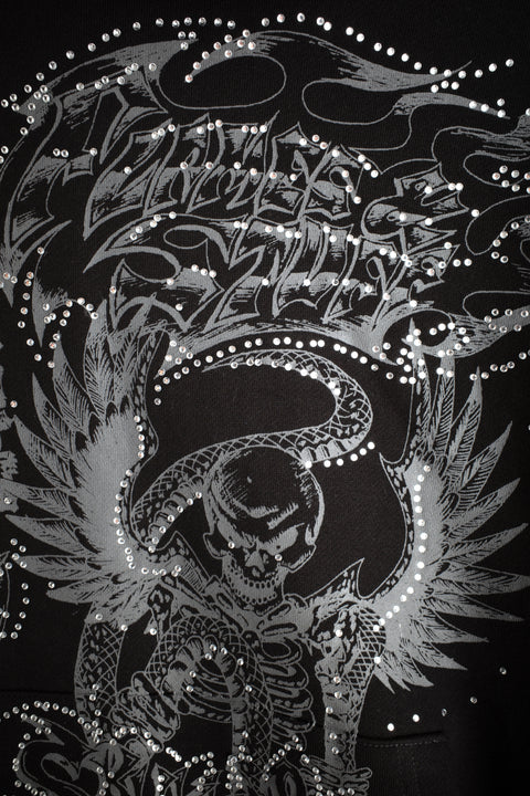 FLAMES & STUFF HOODIE BLACK