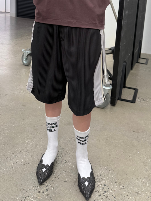 WEAVE TRIM PLEAT PANTS