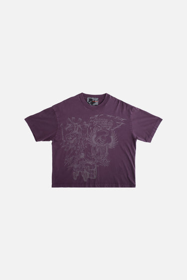 Flames & Stuff Tee - Vintage Purple