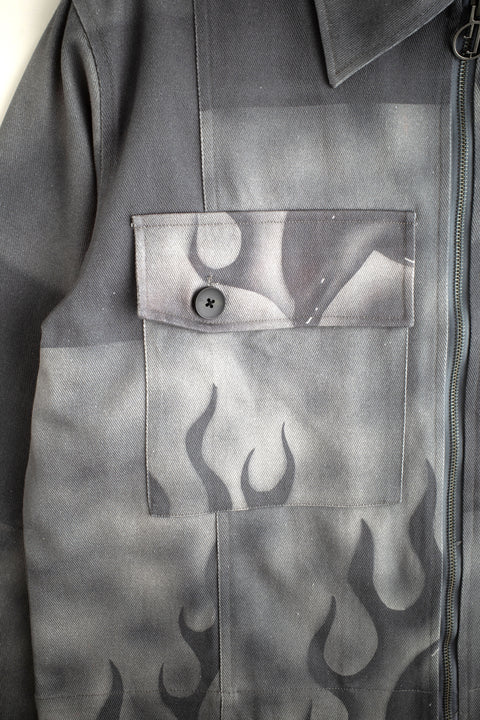 FLAMING DOLPHIN TRUCKER JACKET