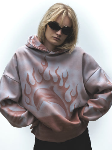 Flaming Dolphin Airbrush Hoodie
