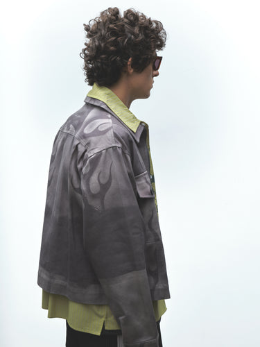 Flaming Dolphins Trucker Jacket