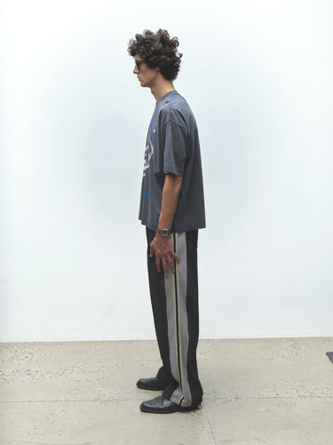 Weave Trim Pleat Pants