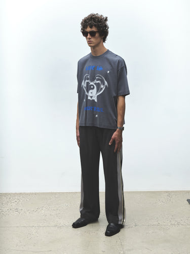 Weave Trim Pleat Pants