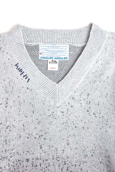 SPECKLE V-NECK SWEATER GREY