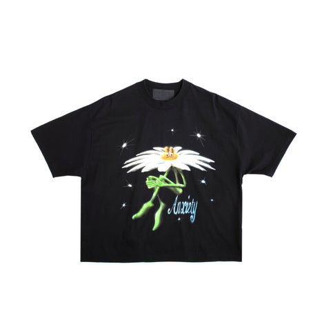 ANXIETY FLOWER TEE-BLACK