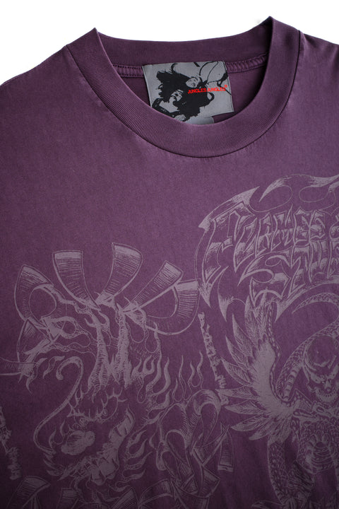 FLAMES N STUFF TEE- VINTAGE PURPLE