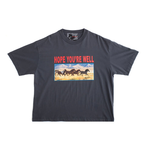 HORSES TEE- CHARCOAL
