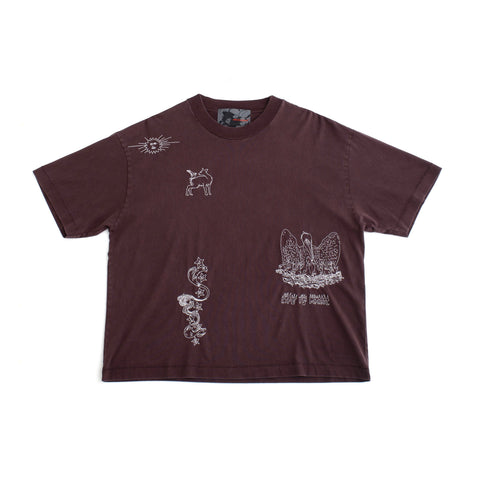 LIFE IS MAGICK TEE-VINTAGE BROWN
