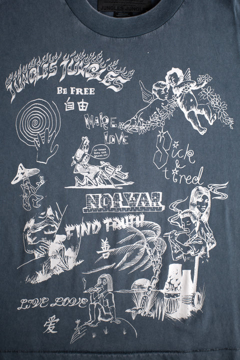 SCRIBBLES TEE HEAVY WASH