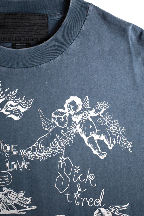 SCRIBBLES TEE HEAVY WASH