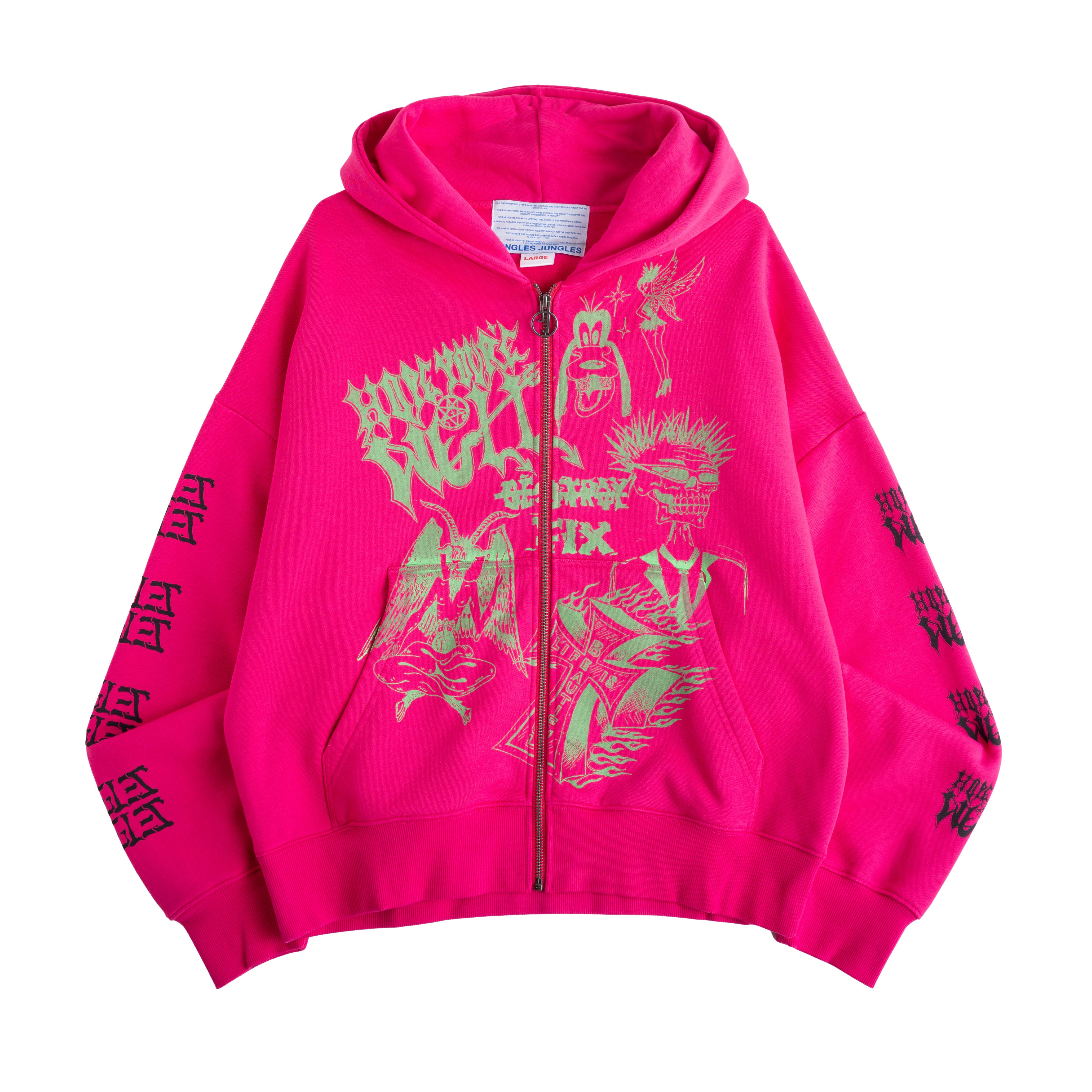 HOPE YOU'RE WELL ZIP HOOD PINK – JUNGLES