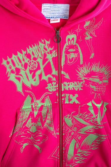 Hope You're Well Zip Hood Pink