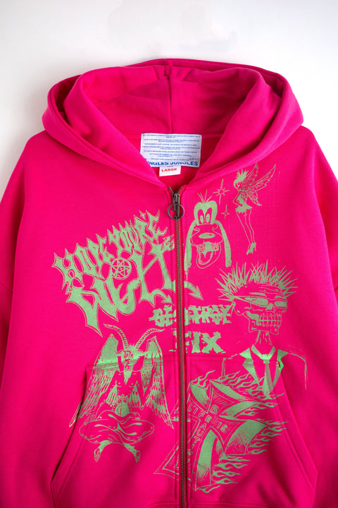 HOPE YOU'RE WELL ZIP HOOD PINK