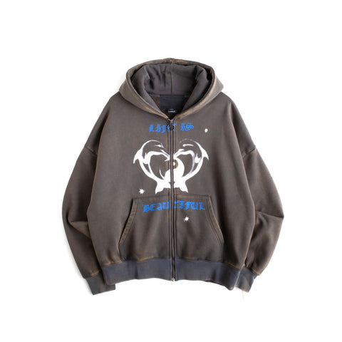 LIFE IS BEAUTIFUL ZIP HOODIE